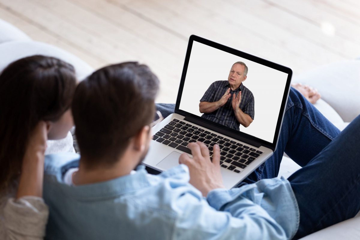 Greg coaching a couple via skype.